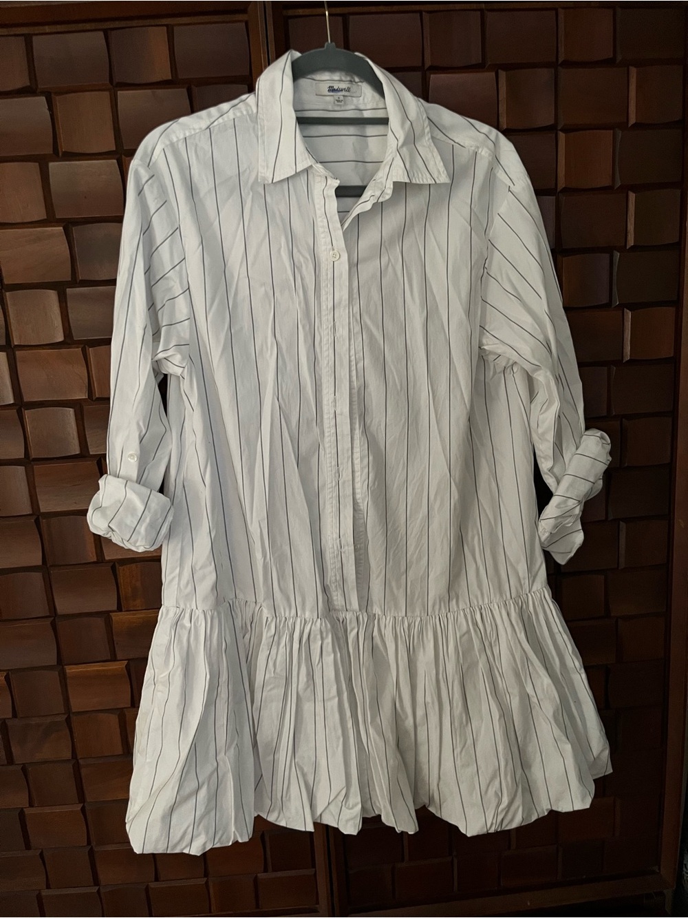 Madewell White Shirt with Thin Black Stripes